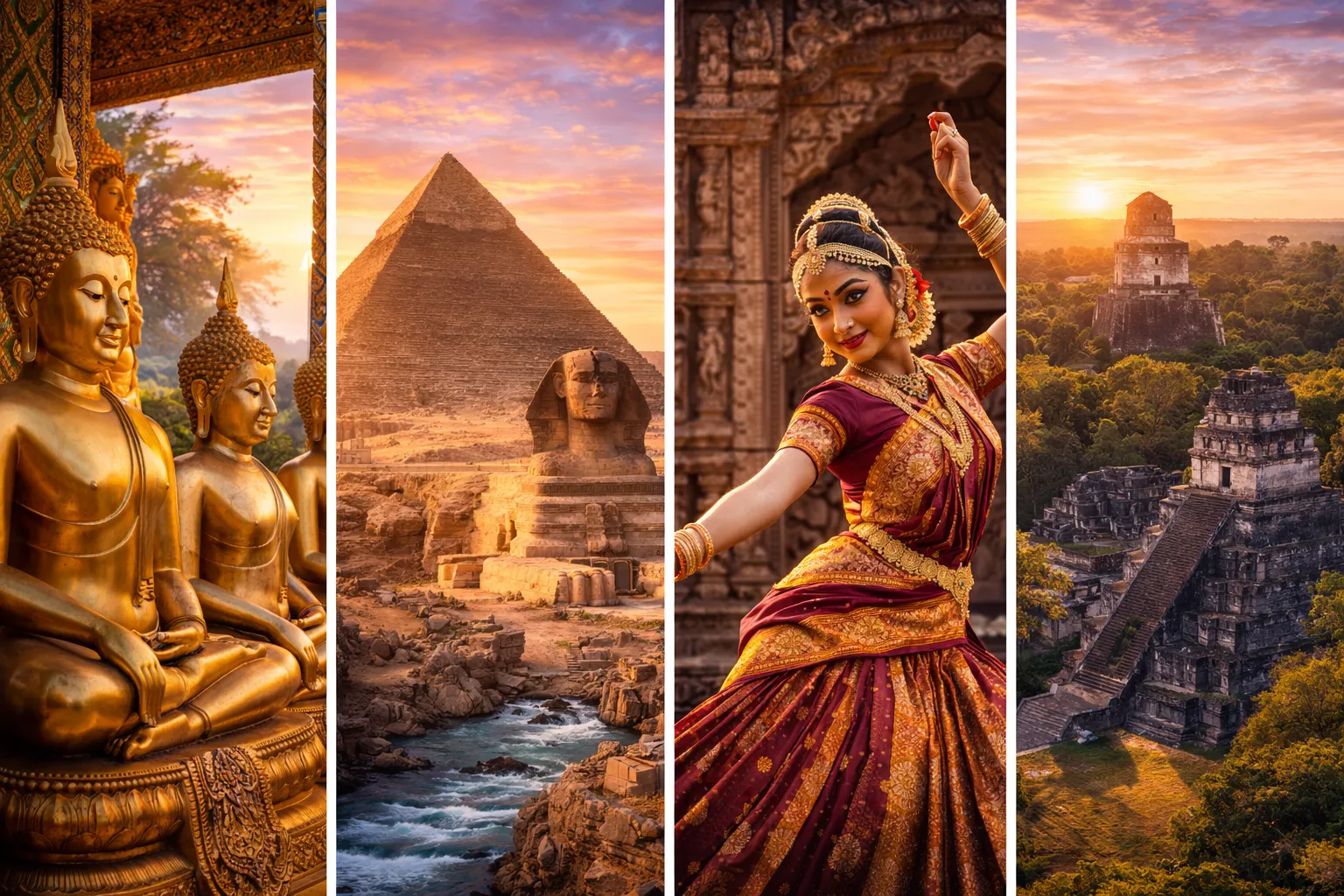 Sunset across ancient civilizations