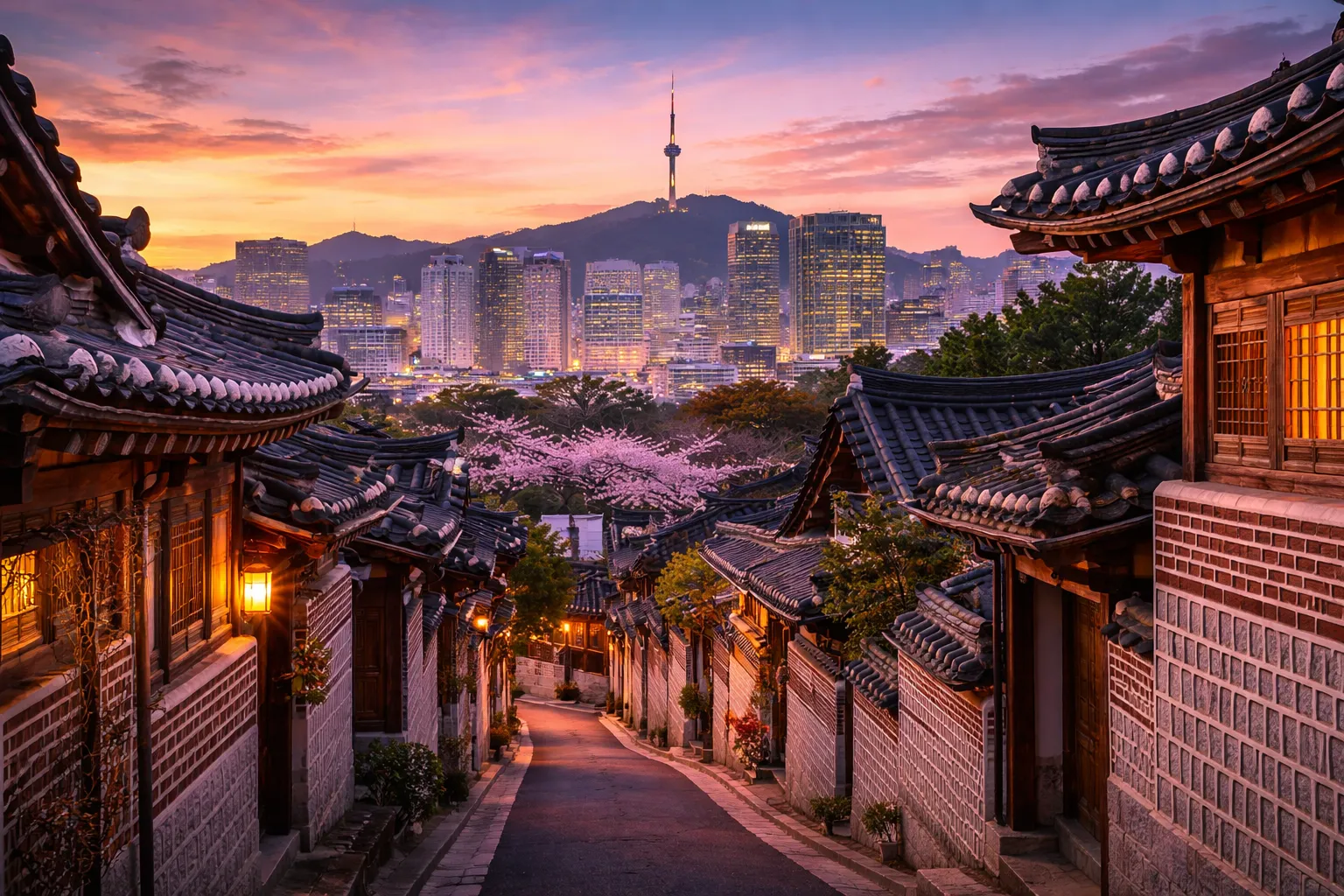 Seoul: tradition meets modernity at dusk