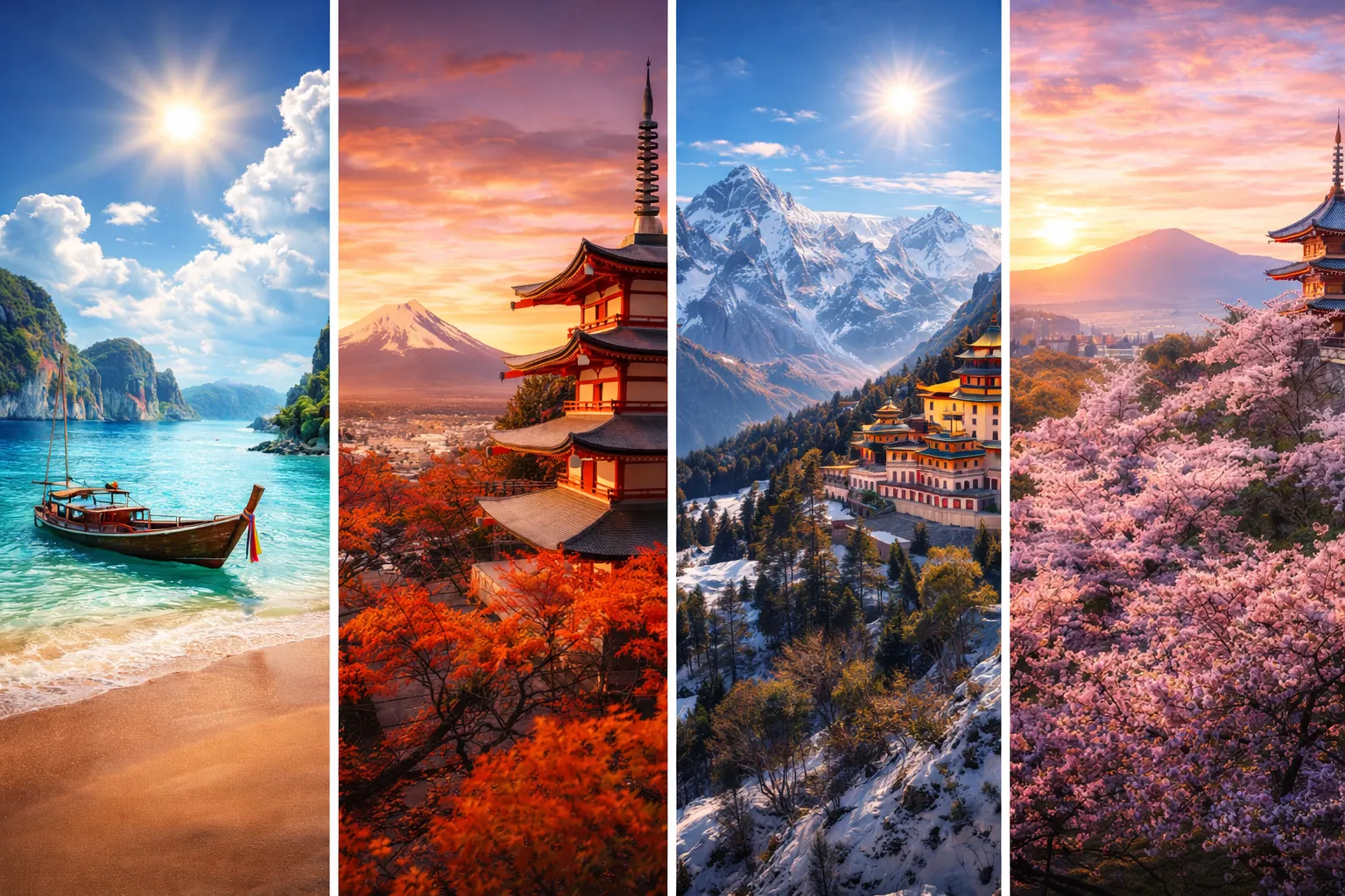 Four seasons across stunning landscapes